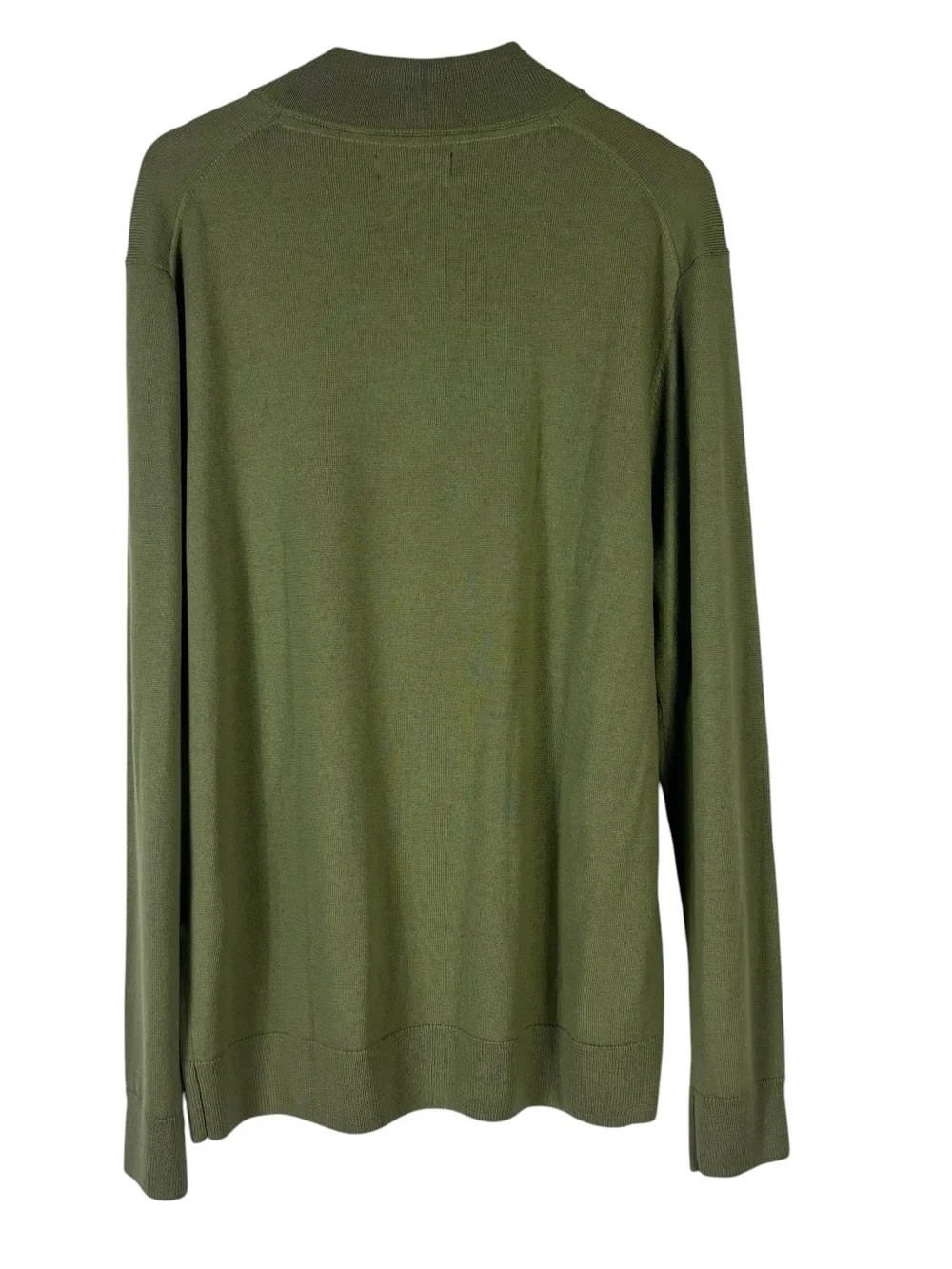 The Commons 1/4 Zip Merino Wool Knit Sweater Green Preppy Minimalist Size XL